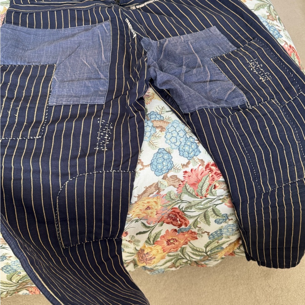 Magnolia Pearl Navy and Beige Striped Pants